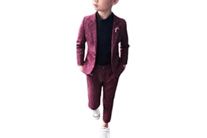 KASENA Jungen Kinder Anzug Plaid Zweiteiliges Set Lange Ärmel Revers Blazer Hosen Outfit