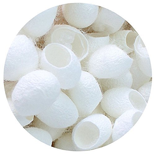 Vati Organic Natural Whitten Silk Cocoons Silkworm Balls With Whitening Effect Facial Cleanser Facial Skin Care Scrub Facial cleanser Balls Moisturizing Whitening Purifying Blackhead Acne Anti Aging (Pack Of 50)