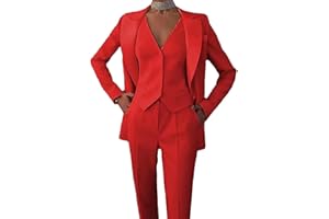 Leader of the Beauty Traje de negocios e informal de 3 piezas para mujer, con chaqueta, chaleco y pantalones