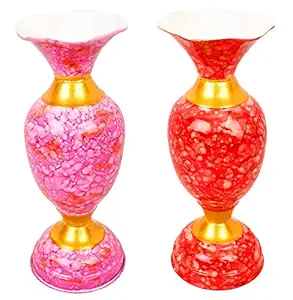 BS AMOR Combo Pack of Home Decor vase Variations Living Room Decorative Showpiece Multicolor vase (Pink)(Red)