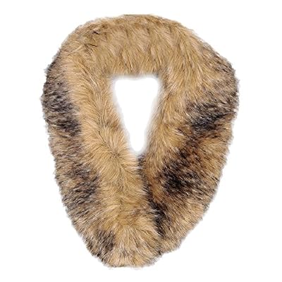 CHIC-CHIC Nouveau Femmes Hiver Echarpe Fausse Fourrure De Renard Col Manteau Dames Etoles Châle (Brun)