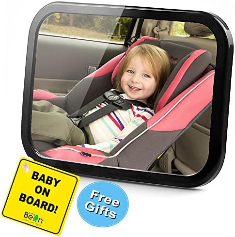 Baby Car Mirror 100% Shatter-Proof 360°Adjustable Fixing Straps Anti-Wobble Quick Install