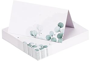 Arcjunys Tischkarten für Hochzeit und Geburtstag - Doppelseitige Namensschilder, Place Cards, Platzkarten - Tischkärtchen für Tischdekoration - 50 Stück