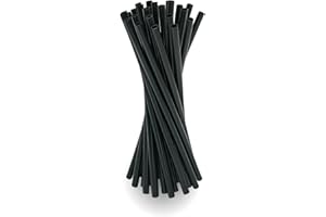 ECODRINKS 1000 Cannucce Cocktail Compostabili, Nere -RIUTILIZZABILI- Larghe Ø 7 mm, | Cannucce per Bubble Tea, Feste, Bar | CPLA Rigido Vegetale (21 Cm)