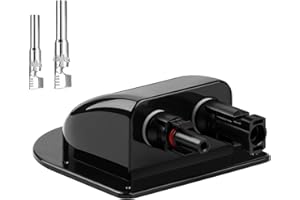 LAOJU Dachdurchführung Solar Kabeldurchführung Anschlussdose mit Solarpanel Steckverbinder ABS Doppel Kabeleinführungs Gehäuse für Wohnmobil Solarprojekt Wohnwagen Boot