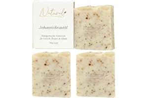 ‎NATURAL CILT 3x Natural Cilt Johanniskraut Seife - 100% Naturseife - ohne bedenkliche Inhaltsstoffe - Zertifiziert - Handgemacht - Duschseife für alle Hauttypen - Duschgel - Naturkostmetik