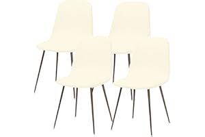 Lydevo Shell Chair Covers for Dining Chairs 4 Stretch Dining Chair Covers Scandinavian Chair Slipcovers Removable Washable Round Chair Slipcovers Protector for Kitchen Living Room Bedroom,Beige
