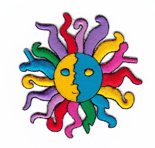 Aufnäher Bügelbild Aufbügler Iron on Patches Applikation Sonne Indien Fasching Karnelval