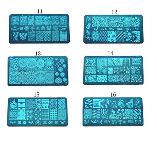 Preisvergleich Produktbild Stanzplatte Buntes schönes Bild Maniküre Schönheit Schablone Nagellack Werkzeug , 16#