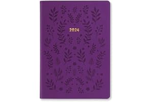 Letts of London Woodland A6 semaine sur 2 pages multilingue Purple 2024