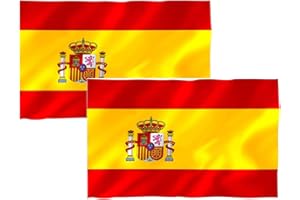 SUPER MUNDO SM Super Mundo - 2 Banderas de España para Exterior y Interior 90 x 150 cm, 2 banderas nacionales españolas(90 x 150 cm)