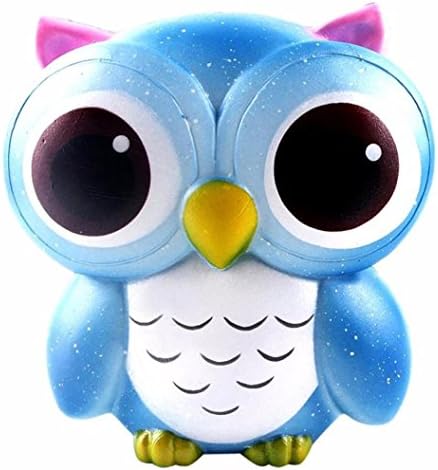 Ba Zha Hei 2018 New Decompression Toys 15cm Lovely Galaxy Owl Cream Scented Squishy Slow Rising Squeeze Toys Collection Slow Rising Rare Fun Toy for Stress Relief and Time Killing Cell Phone Pendant Strap Gift Environmentally PU Stress Reliever Toys (Blue)