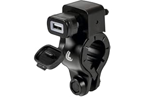 Lampa 38832 USB-Fix Tube, Caricatore USB con Fissaggio a Manubrio e connettori a Forcella - Fast Charge - 2400 mA - 12/24V