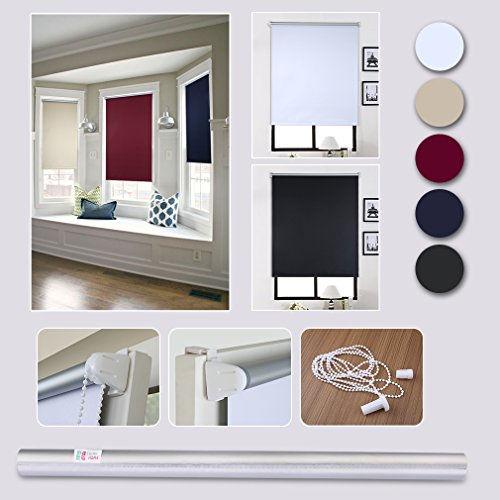 SHINY HOME® Verdunkelungsrollo Klemmfix Verdunklungsrollo ohne Bohren Klemmrollo Seitenzug 80x175cm (Weiß) - 6