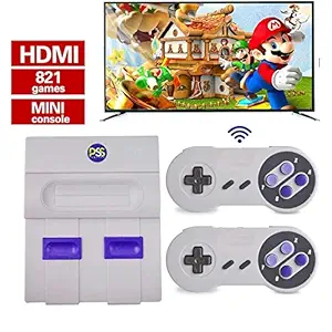 PSS TV HDMI Video Game Console Built-in 634 Classic Games 8 Bit/16 Bit Mini Retro 2 Wireless Controller HDMI Output Dual Player- HD Game (Mario Contra Tank Etc...)