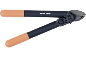 Fiskars PowerGear Städ-växelsekatör för torrt och hårt Trä | Med non-stick-beläggning, Härdat Precisionsstål, Längd: 39 cm, Svart/Orange, L31, 1000581