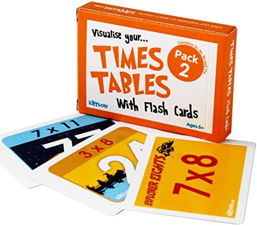 Times Tables Flash Cards by Kippson Pack 2 (3x, 4x, 8x and 11x)