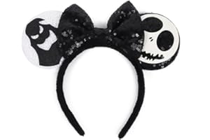 MeeQee Bandeaux d' Halloween Mickey Minnie Mouse Oreilles de Souris Arc Bandeau Citrouille Chauve-Souris Fantôme et Toile D'araignée Halloween Forme Bandeau Accessoires pour Enfants et Dames