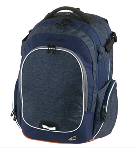 Preisvergleich Produktbild Original Walker Rucksack, Schulrucksack, Wizzard, Blue Melange - mit USB Ladebuchse !!