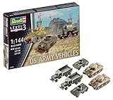 Modellbau 1:144 Revell Modellbausatz Panzer 1:144 - US ARMY VEHICLES (WWII) im Maßstab 1:144, Level 3, originalgetreue Nachbildung mit vielen Details, 03350