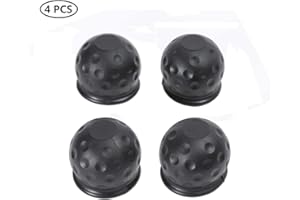 TAEUYYM 4 x 50mm Remolque Cubierta de Bola de Goma Negra, Cubierta de Bola de Remolque, Receptor de Enganche de Remolque, Barra de Remolque Cubierta de Bola, para Remolque Camión RV Coche(Caucho)