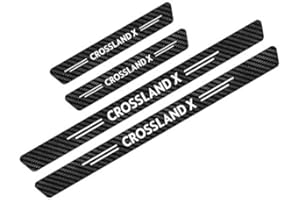 ENFILY 4 Stück Carbon Fiber Leder Auto Einstiegsleisten Aufkleber für Opel Crossland X Auto Schutz Anti-Scratch Styling Zubehör