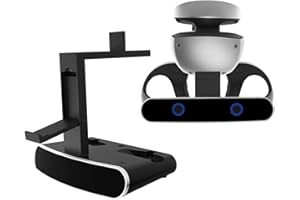 HMHAMA Supporto di ricarica per caricabatterie controller PS VR2, dock doppia stazione di ricarica con supporto auricolare