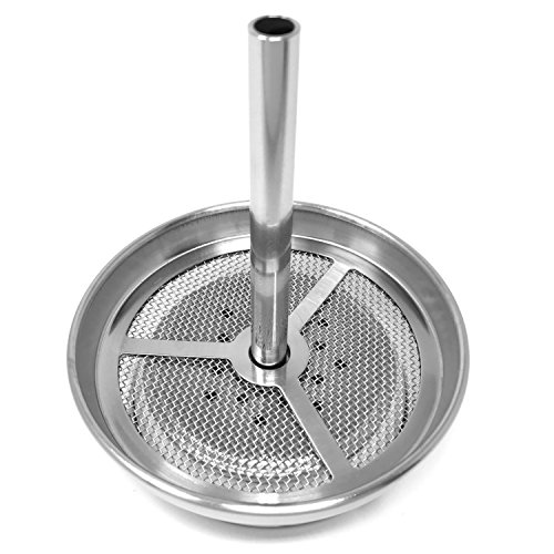 Premium Shisha Kaminaufsatz BLOCKARD aus Edelstahl [für Köpfe bis 6cm Durchmesser (nicht im Lieferumfang enthalten)] - Kokosnuss Natur-Kohle | Wasserpfeife Tabak | Kamin-Kopf Aufsatz | Alufolie Haube