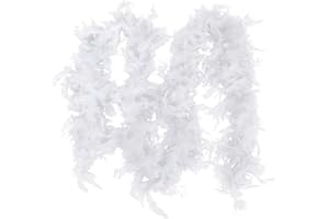 FDCGAS Decorative Feather Boa White - 1 Feather Scarf, Length Approx. 180 cm, for Carnival, Halloween, Theme Party, Used for Gift Decoration, Wrapped Gifts, Christmas Tree Decoration etc, Colourful