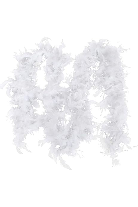 Boa Di Piume Bianche 2 Metri Con Occhiali A Cuore - Costume Anni 20 Per Feste E Carnevale - Foto 3