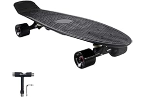 WHOME Skateboards - 27'' Cruiser Skateboard Complete for Adult/Kid Girl/Boy Beginner/Pro Commuting Retro Plastic Deck ABEC-9 Bearings with T-Tool