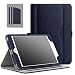 Produktbild MoKo Hülle für iPad Mini 3/2 / 1 - Kunstleder Ständer Tasche Schutzhülle Smart Case Cover mit Dokumenteschlize Karte Slot und Standfunktion für Apple iPad Mini 3 / Mini 2 / Mini 1. Gen, Marineblau