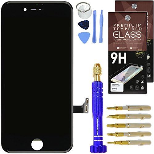 DIY iPhone 7 Screen Replacement 4.7" Black , LCD Touch Screen Digitizer Assembly Set + Premium Glass Screen Protector + Free Repair Tool Kit
