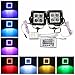 Produktbild MASUNN Paar 07Cm RGB Control Led Arbeit Lichtleiste Multicolor Halo Ring Für Off-Road 4X4 4Wd SUV - Spot Strahl
