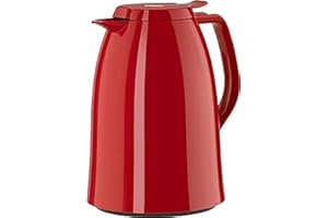 Emsa Mambo 517007 Jarra térmica de 1 litro, Cierre Quick Tip, 100% hermética, Mantiene el Calor Durante 12 Horas y 24 Horas de frío, Color Rojo Brillante