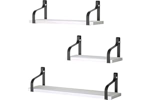 Gio Arreda Mensole da Muro, Set di 3 Mensola da Parete in legno, Mensole Galleggianti da Parete,decorazioni muro, lunghezza 42/36/29 cm per camera da letto soggiorno cucina ufficio (Bianco)