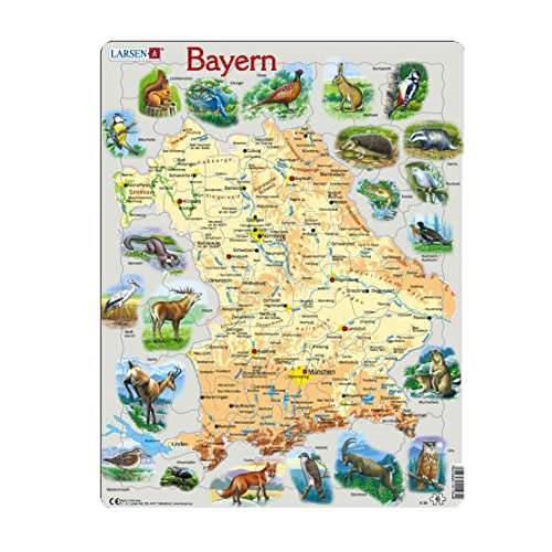 Preisvergleich Produktbild Larsen K95 Rahmenpuzzle "Bayern und seine Tiere" 60 Teile