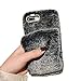 Produktbild Misstars Plüsch Hülle für iPhone X/ iPhone XS Schwarz, Niedlich Weich Winter Warm Faux Pelz Armband mit Luxus Bling 3D Diamant Design Schutzhülle Stoßfest TPU Silikon Anti-Kratzer Handyhülle für Apple iPhone X / XS / 10 (5,8 Zoll)