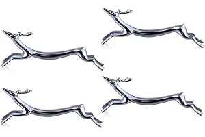 BMTick Repose-couverts argenté 'Cerf Galopant' pour couteaux, fourchettes et cuillères (Lot de 4)