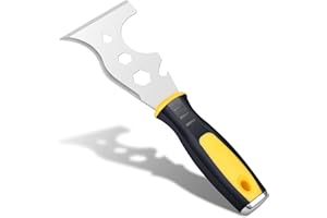 AOOTE 13 en 1 Outil de Peintre Acier Inoxydable, Grattoir à Peinture, Outil de Peintre 13 en 1 Multifonction, Couteau à Mastic avec Grattoir Droit, Grattoir Incurvé, Extracteur de Clous