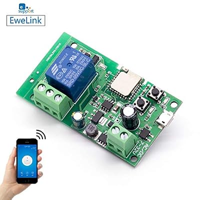 EACHEN Module Relais Interrupteur Sans Fil Module de Relais Pour Contrôle d'accès Verrouillage/Autobloquant (5-32V)Ewelink APP avec Alexa Echo IFTTT Sonoff, DIY WiFi Porte de Garage Contrôleur(ST-DC1)