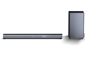 SHARP HT-SBW460, 3.1 Dolby Atmos soundbar z wirtualnym dźwiękiem przestrzennym 3D i bezprzewodowym subwooferem, Bluetooth, 4K, HDMI ARC/CEC, czarny