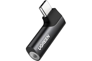 ‎UGREEN UGREEN Adapter USB typu C na Jack 3,5 mm DAC Chip Słuchawki Mikrofon 90 stopni Kompatybilny z iPhone 16 Plus Pro MAX Galaxy S25 Ultra iPad 2024 Pixel 9 XL (czarny)