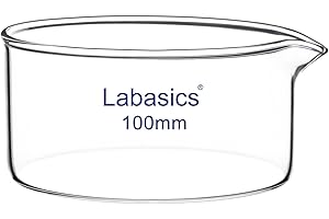 Labasics Piatto per Cristallizzazione con Becco e Bordo Rinforzato, Design a Parete Spessa Alta Borosilicato Vetro, Piatti per Cristallizzazione Riutilizzabili per Cristallizzazione ed Evaporazione