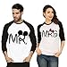 Fanideaz Valentines Gift Raglan Cotton Mr and Mrs Printed Couple T Shirt RS.999.00