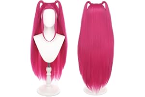 CGVG Długa, gładka, różowa peruka do cosplay, anime Mira, peruka do cosplay, Kpop, demon Hunters, Cosplay dla kobiet, na Halloween, karnawał, imprezę (różowa)
