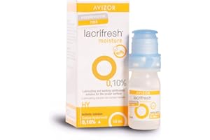 Avizor Lacrifresh Moisture 0.10%. Flacon de 10 ml de gouttes pour les yeux pour soulager les symptômes d'irritation oculaire.