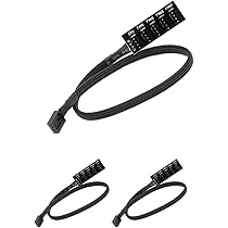 Cavo Splitter PWM Per Ventole PC - Confezione Da 2, 4 Pin, 30 Cm, Per 3 Ventole - Foto 6