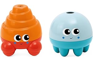 Chicco Gioco Bagnetto Polpo&Paguro, Gioco per Bagnetto, Giochini Galleggianti, con Effetto Schiuma di Bolle e Effetto Doccino, 6-36 Mesi