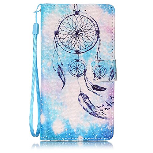 Huawei P9 Lite Hülle Leder ,SKYXD Stern Traumfänger Drucken Muster Schutzhülle PU Folio Ledertasche Trageschlaufe / Magnetverschluss / Kartenfächer Brieftasche / Standfunktion Handyhülle mit Eule Staubstecker + Eingabestift 3 in 1 Zubehör Handytasche Etui für Huawei P9 Lite Bookstyle Flip Leather Case With Stylus Dust Plug - 3